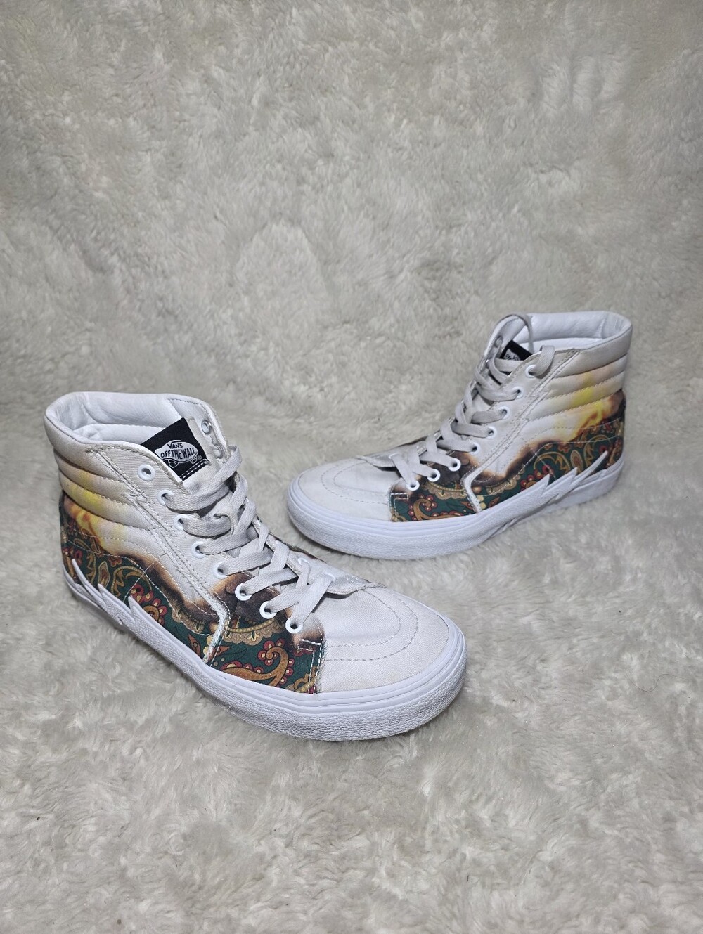 Vans Sk8-Hi Bolt Big Reveal Paisley Flame High Top Sneakers Mens 9.5 Womens 11